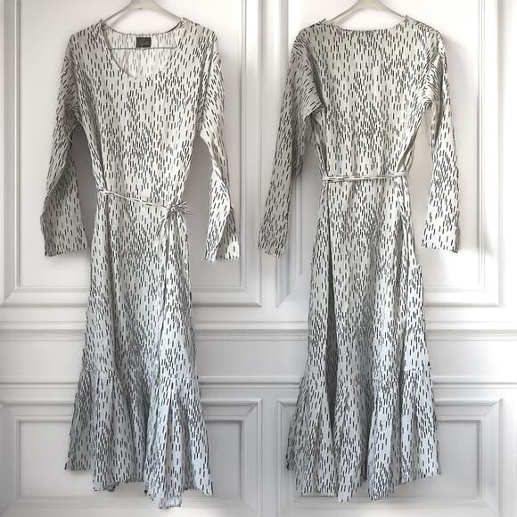 NEEDLES Geometric Oversized Long Dress in White Black Size 3/M - Picture 1 of 12